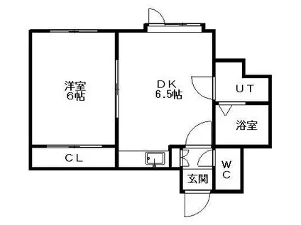 シンフォニックガーデン東札幌(1DK/1階)の間取り写真
