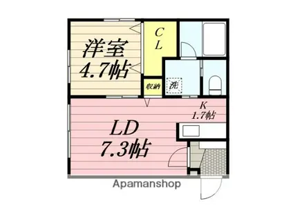 SENSAI-TSUKISAMU(1LDK/4階)の間取り写真