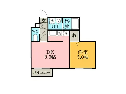 ベルヴィコート豊平Ⅳ(1LDK/4階)の間取り写真