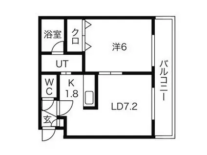 ブランノワール厚別中央(1LDK/3階)の間取り写真