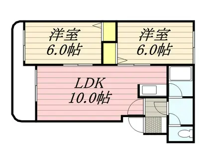 ハイデンス菊水(2LDK/1階)の間取り写真