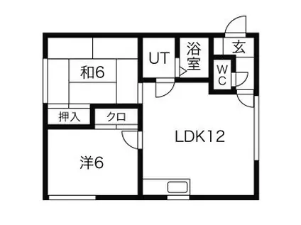 コーポたかはしB(2LDK/3階)の間取り写真