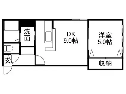 ドリームハウス豊平(1LDK/3階)の間取り写真