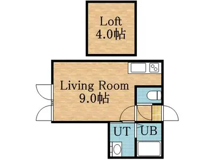 ファーミントンビレッジ(ワンルーム/2階)の間取り写真