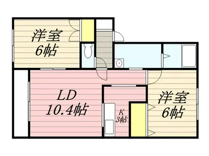 エールスト福住(2LDK/1階)の間取り写真