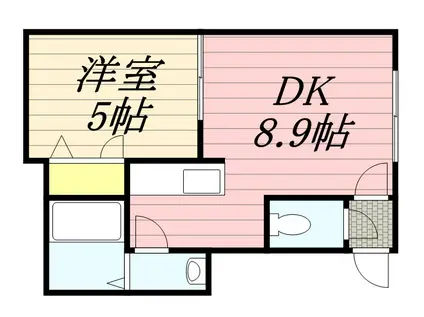 シャネル月寒ウエスト(1LDK/3階)の間取り写真