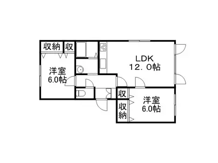 白石ハイツ(2LDK/2階)の間取り写真