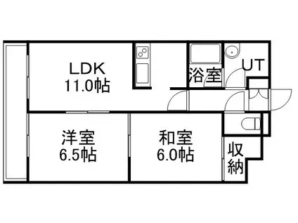 ガーネットハイツ南郷(2LDK/3階)の間取り写真