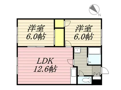 コーポラスワイド(2LDK/2階)の間取り写真