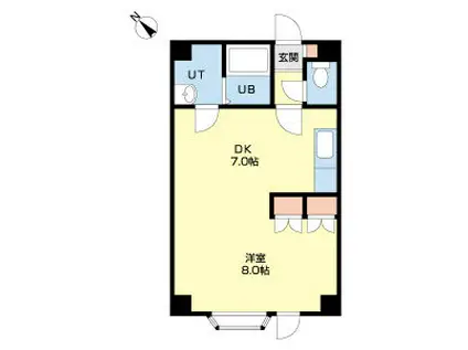 αNEXT本通第2(1DK/1階)の間取り写真