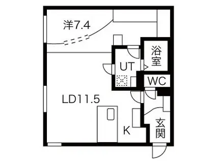 RESIDENCE SAPPORO T9(1LDK/4階)の間取り写真