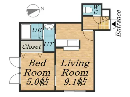 エルフィーノ(1LDK/2階)の間取り写真