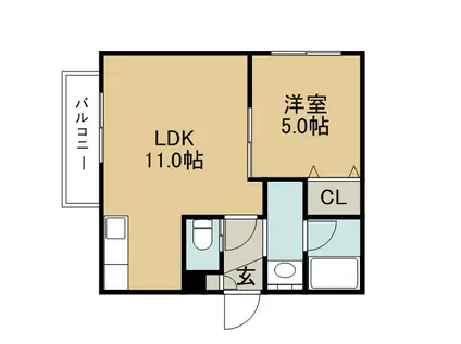 CITY VILLA 厚別(1LDK/3階)の間取り写真