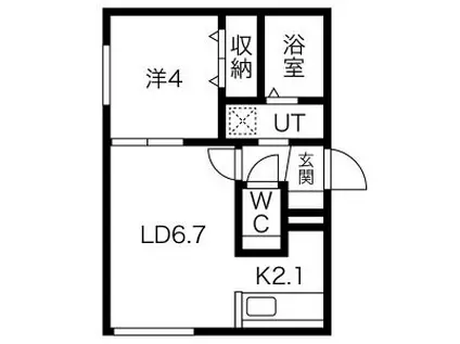 ENCHANTE SHIROISHI(1LDK/2階)の間取り写真
