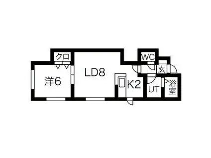 REST HILLS白石駅 A棟(1LDK/3階)の間取り写真