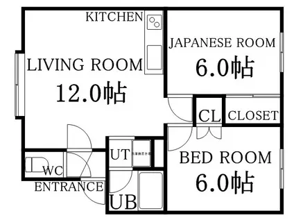 シャルマンⅢ(2LDK/2階)の間取り写真