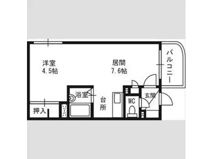 エスパシオ本郷(1LDK/1階)の間取り写真