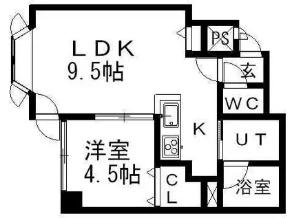 コージィ平岸(1LDK/5階)の間取り写真
