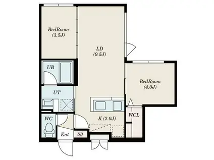 S-RESIDENCE厚別南(2LDK/3階)の間取り写真