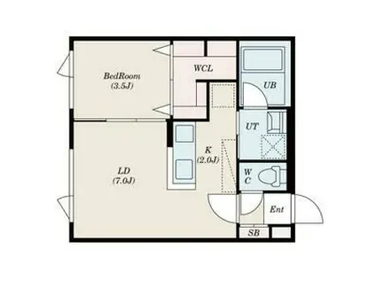 S-RESIDENCE厚別南(1LDK/3階)の間取り写真