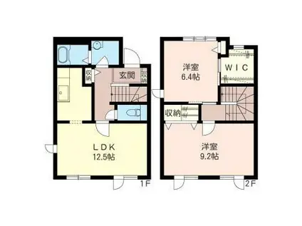 デルソールⅢ(2LDK/1階)の間取り写真