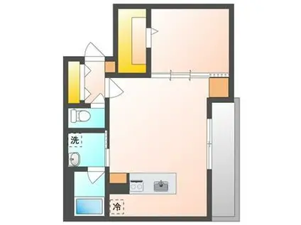 カレラ学園前(1LDK/2階)の間取り写真