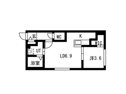 AREA西岡51(1LDK/4階)の間取り写真