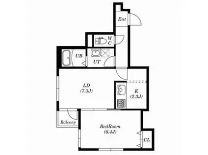 ムーンフェイス(1LDK/4階)の間取り写真