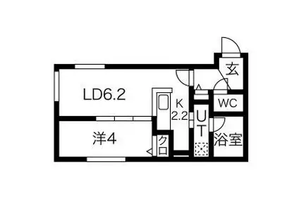 SASA南郷(1LDK/1階)の間取り写真