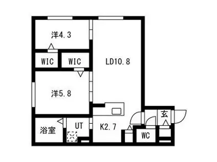 PRIMAVORTA新札幌(2LDK/4階)の間取り写真