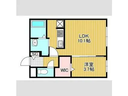 SORTE273(1LDK/1階)の間取り写真
