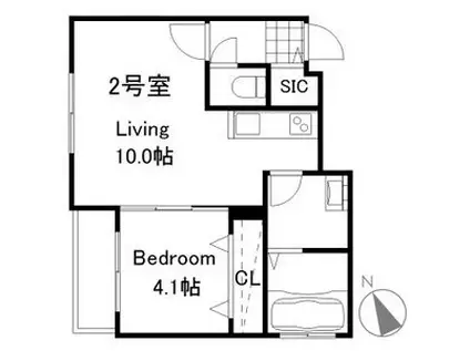 AXIS-WILL MISONO STA(1LDK/5階)の間取り写真