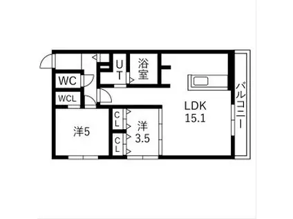 ALIVIS月寒中央(2LDK/2階)の間取り写真