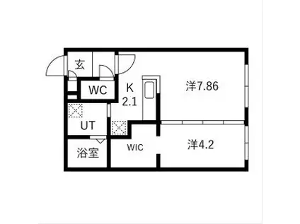 FEEEL平岸(1LDK/2階)の間取り写真