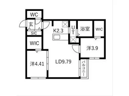 セレッソ本郷通(2LDK/3階)の間取り写真