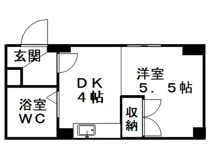 アーバンコート菊水Ⅲ(1DK/1階)の間取り写真