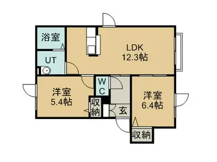 プラチード(2LDK/2階)の間取り写真