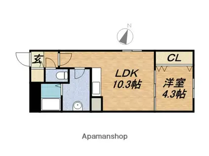 カサヴェルデ幌平橋(1LDK/4階)の間取り写真
