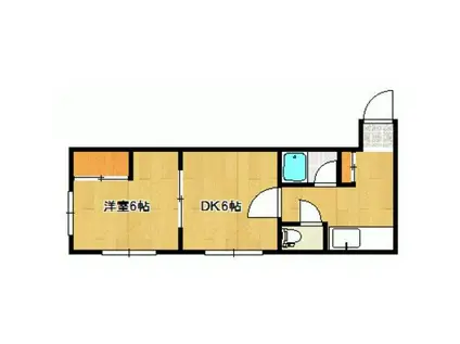 プラザマンション17(1DK/4階)の間取り写真