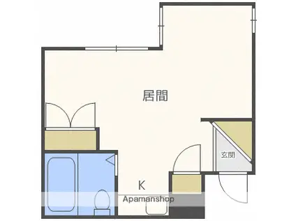 クリエイト320(ワンルーム/2階)の間取り写真