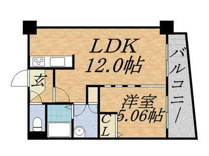 グランカーサ永山公園通イースト(1LDK/8階)の間取り写真