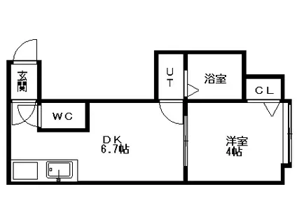パセリーナ円山A棟(1DK/3階)の間取り写真