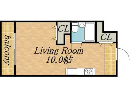 メゾンドブーケ円山(1K/6階)の間取り写真