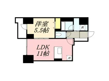 マストライフ南4条(1LDK/8階)の間取り写真