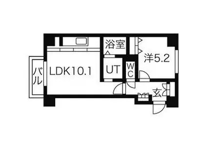 ゾネ医大キャンパス前(1LDK/9階)の間取り写真