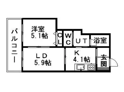 KDXレジデンス大通公園(1LDK/3階)の間取り写真