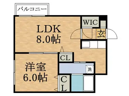 モンテリブロ札幌東 (1LDK/3階)の間取り写真