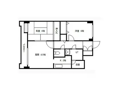 エステイツ南4条(2LDK/6階)の間取り写真