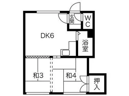 くぼたハイツ(2DK/2階)の間取り写真