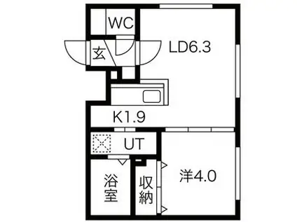 シティレジデンス北6条(1LDK/4階)の間取り写真